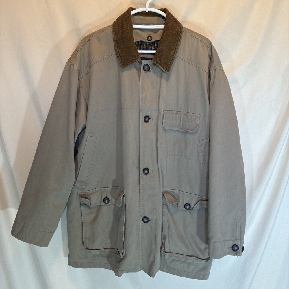 Vintage Van Heusen Barn Chore Coat Jacket Men Size M Corduroy Collar Cuff Lined